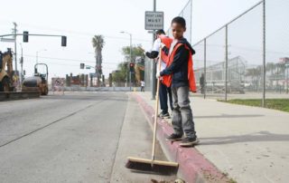 Boy at Van Ness Recreation Center Clean Up