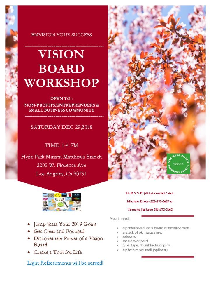 Vision Board Workshop – Park Mesa Heights Community Council
