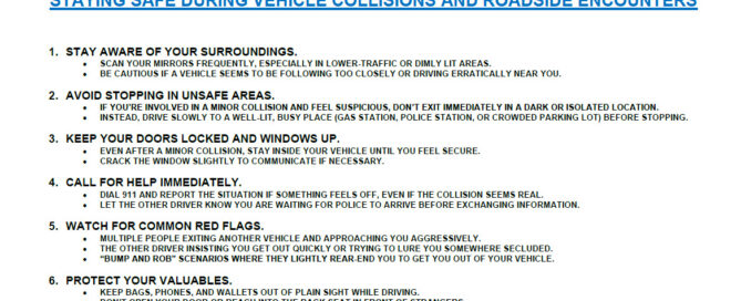 Vehicle collisions and roadside encounters