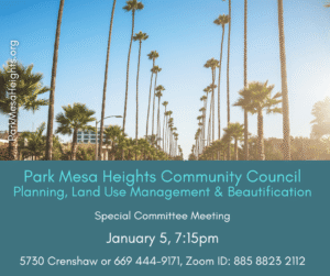 Park Mesa Heights Community Council PLUMB